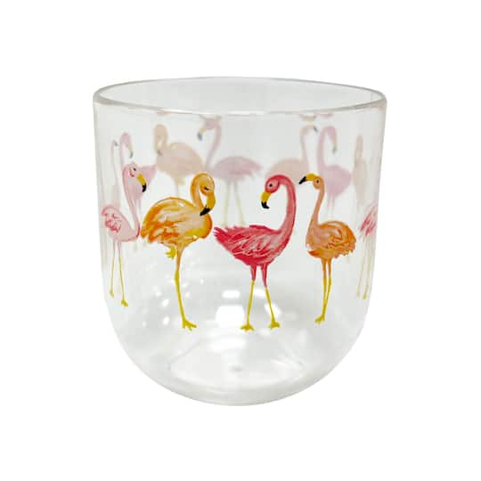 11oz. Flamingo Stemless Plastic Wine Glasses by Ashland&#xAE;, 4ct.